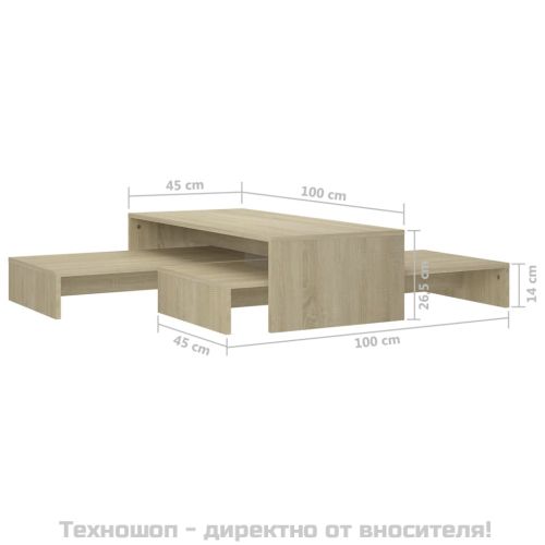 Масички за кафе, дъб сонома, 100x100x26,5 см, инженерно дърво