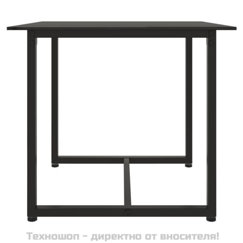 Лаундж комплект за двор с възглавници 3 части полиратан черен