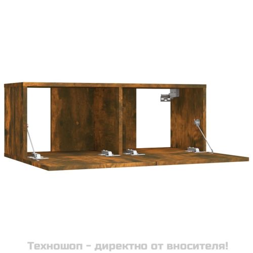 ТВ шкаф, опушен дъб, 80x30x30 см, инженерно дърво