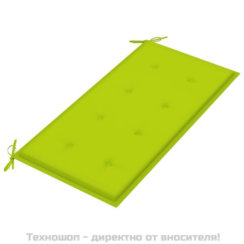 Възглавница за пейка яркозелена 100x50x3 см оксфорд плат