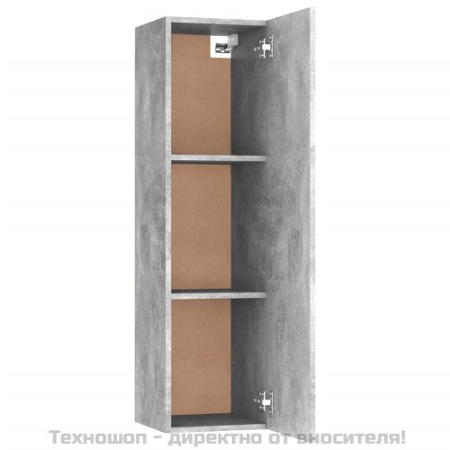 ТВ шкаф, бетонно сив, 30,5x30x110 см, инженерно дърво