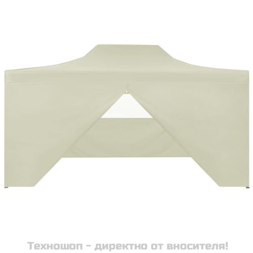 Сгъваема парти шатра с 4 странични стени 3х4 м стомана кремава