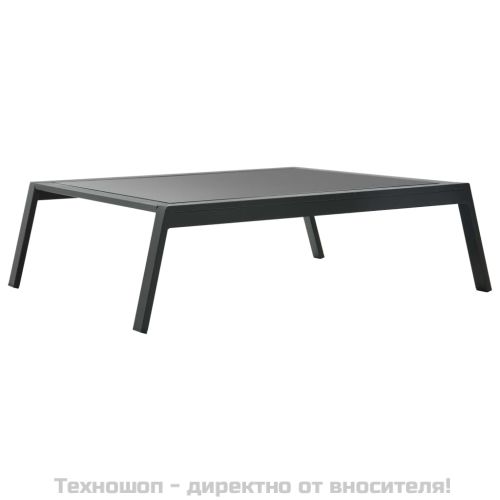 Градински комплект с възглавници, 4 части, алуминий, тъмносив