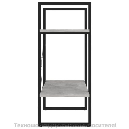 2-етажна библиотека, бетонно сив, 60x30x70 см, инженерно дърво