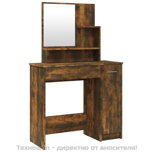 Тоалетка с огледало, Опушен дъб, 86,5x35x136 см