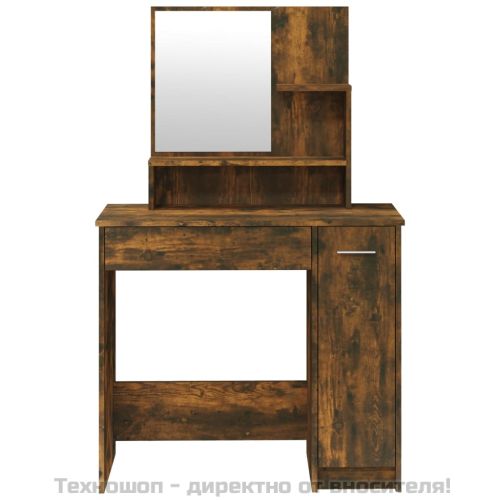 Тоалетка с огледало, Опушен дъб, 86,5x35x136 см