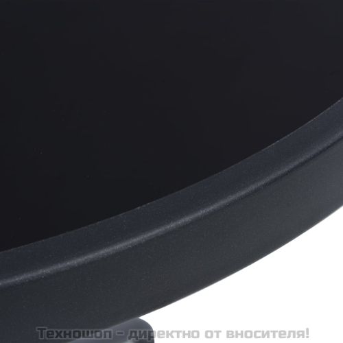 Градинска маса, черна, 60 см, стомана и стъкло