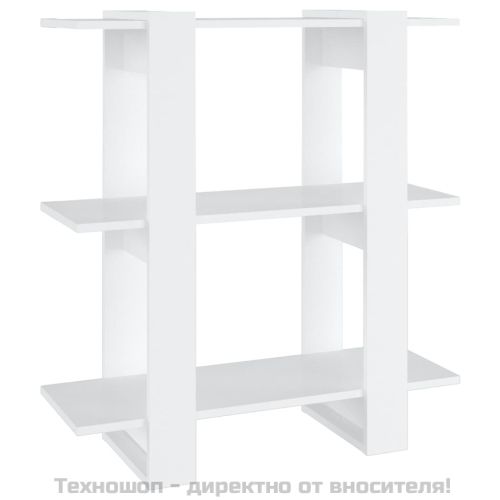 Библиотека/разделител за стая, бяла, 80x30x87 см