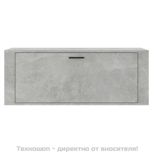Шкаф за обувки, бетонно сив, 100x35x38 см, инженерно дърво