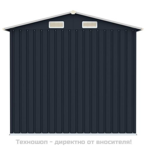 Градинска барака, антрацит, 205x129x183 см, поцинкована стомана