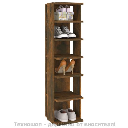 Шкафове за обувки 2 бр опушен дъб 25x27x102 см инженерно дърво