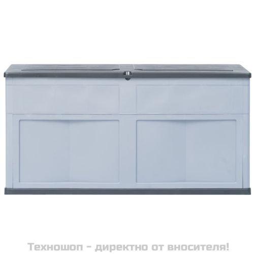 Градинска кутия за съхранение, 320 л, сиво-черна