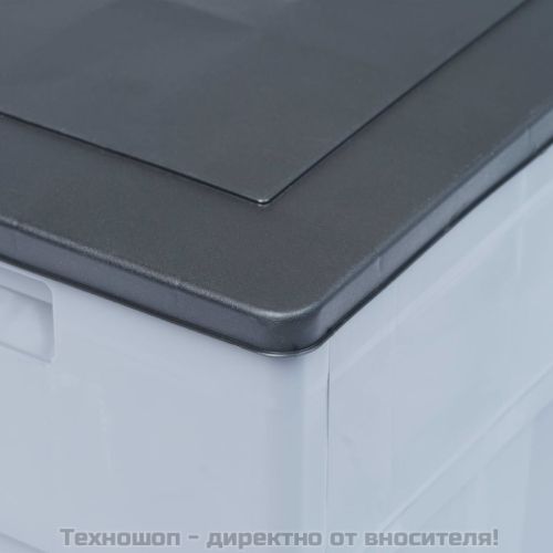 Градинска кутия за съхранение, 320 л, сиво-черна