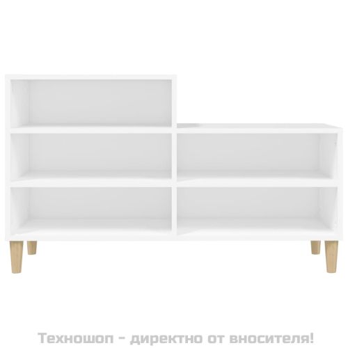 Шкаф за обувки, бял, 102x36x60 см, инженерно дърво