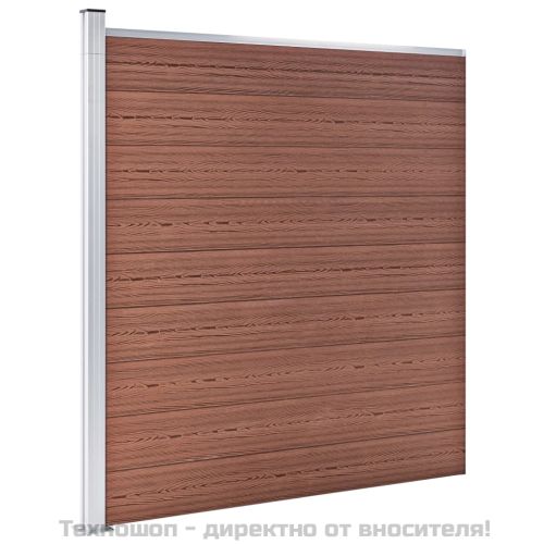 Градинска ограда, WPC, 175x186 см, кафява