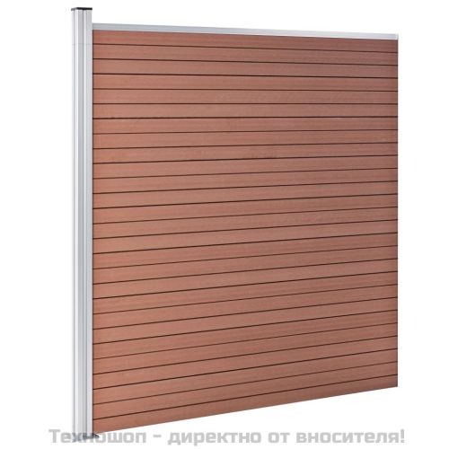 Градинска ограда, WPC, 175x186 см, кафява