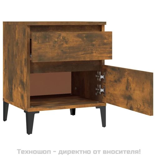 Нощно шкафче, опушен дъб, 40x35x50 см