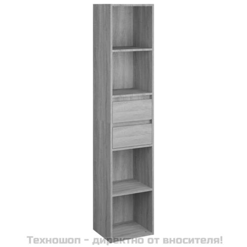 Библиотека, сив сонома, 36x30x171 см, инженерно дърво