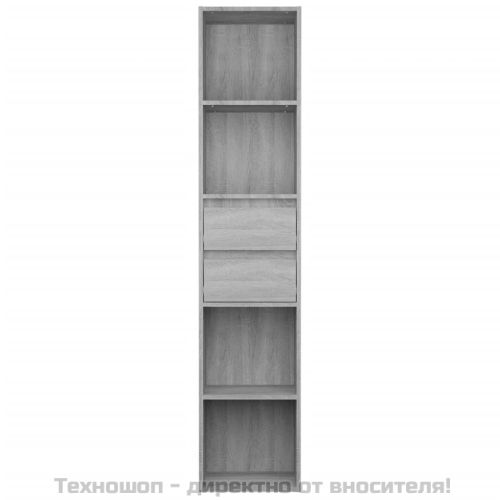 Библиотека, сив сонома, 36x30x171 см, инженерно дърво