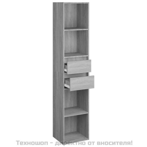 Библиотека, сив сонома, 36x30x171 см, инженерно дърво