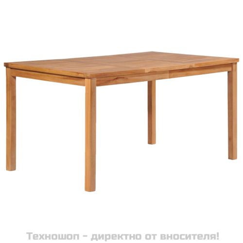 Градински комплект за хранене, 7 части, 150x90 см, масивно тиково дърво
