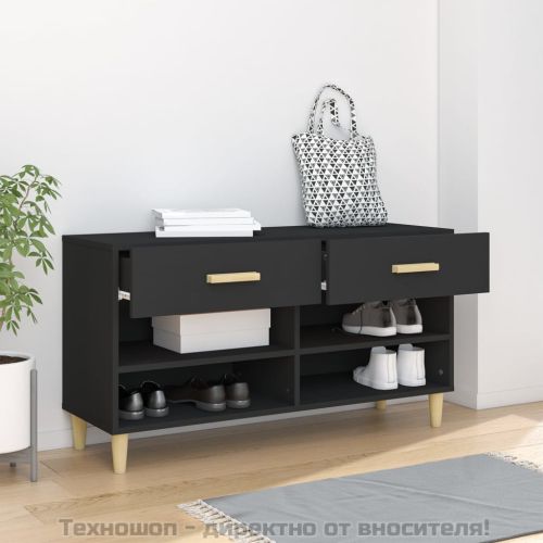 Шкаф за обувки, бял, 102x35x55 см, инженерно дърво