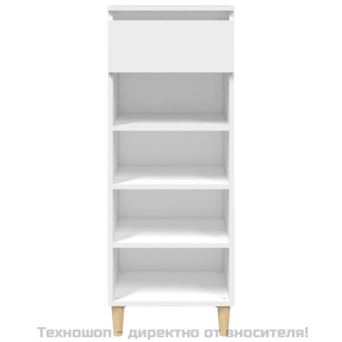 Шкаф за обувки, бял, 40x36x105 см, инженерно дърво