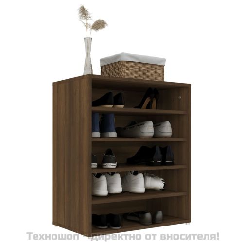 Шкаф за обувки, кафяв дъб, 60x35x70 см, инженерно дърво