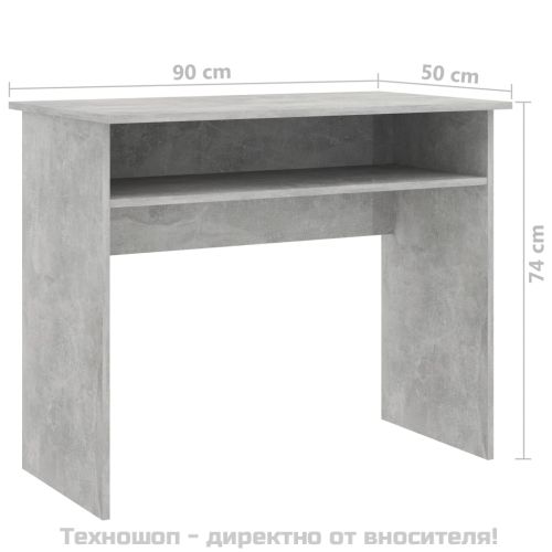Бюро, бетонно сиво, 90x50x74 см, инженерно дърво