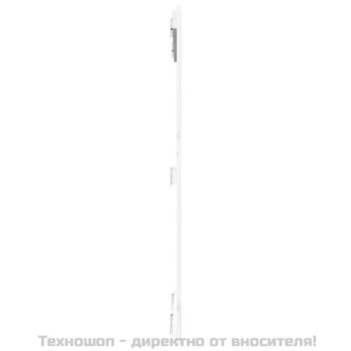 Стенна табла за спалня бяла 82,5x3x110 см борово дърво масив