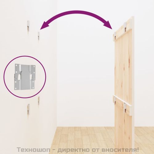 Стенна табла за спалня бяла 82,5x3x110 см борово дърво масив