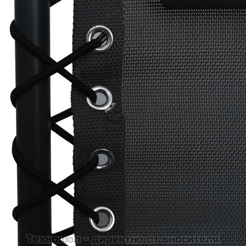 Сгъваем стол-шезлонг, черен, textilene