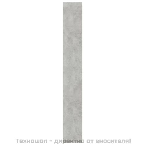 5-етажна библиотека, бетонно сив, 40x24x175 см, инженерно дърво