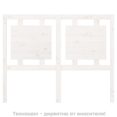 Горна табла за легло, бяла, 125,5x4x100 см, бор масив