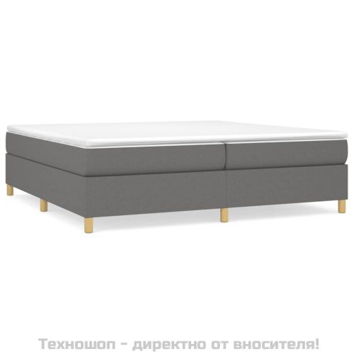 Боксспринг легло с матрак, тъмносиво, 200x200 см, плат