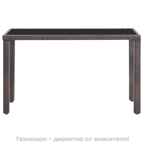 Градински комплект с възглавници, 5 части, кафяв полиратан