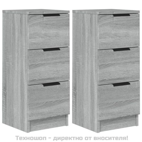 Сайдборди, 2 бр, сив сонома, 30x30x70 см, инженерно дърво