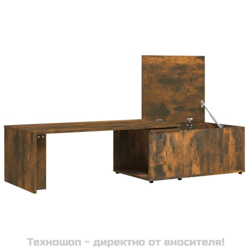 Кафе маса, опушен дъб, 150x50x35 см, инженерно дърво