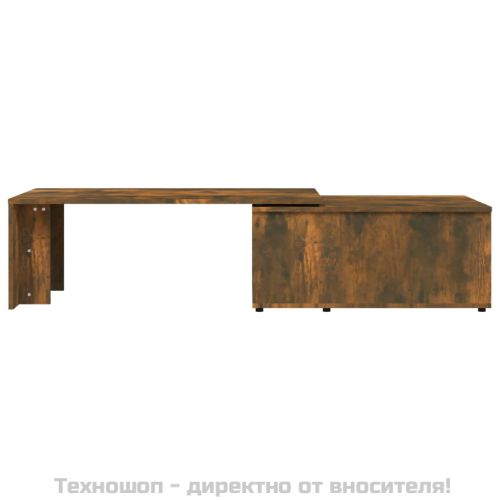 Кафе маса, опушен дъб, 150x50x35 см, инженерно дърво