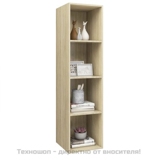 ТВ шкаф за стенен монтаж, дъб сонома, 37x37x142,5 см