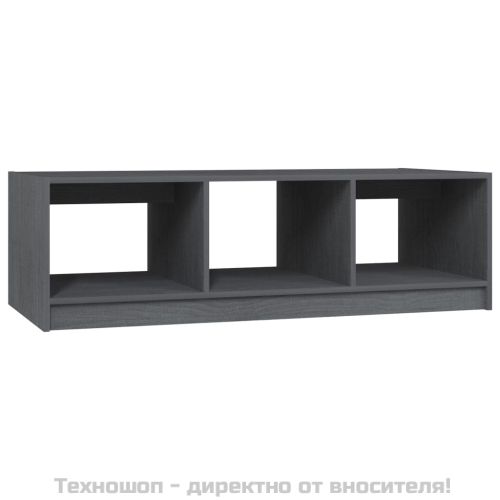 Маса за кафе, сива, 110x50x34 см, борово дърво масив