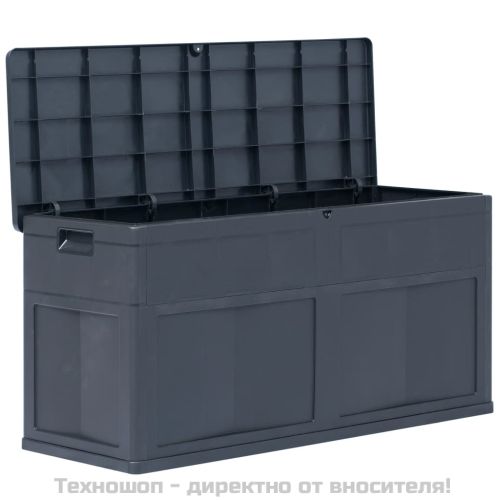 Градинска кутия за съхранение, 320 л, черна
