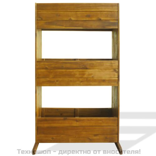 Градинска повдигната леха на 3 нива, акациева дървесина масив