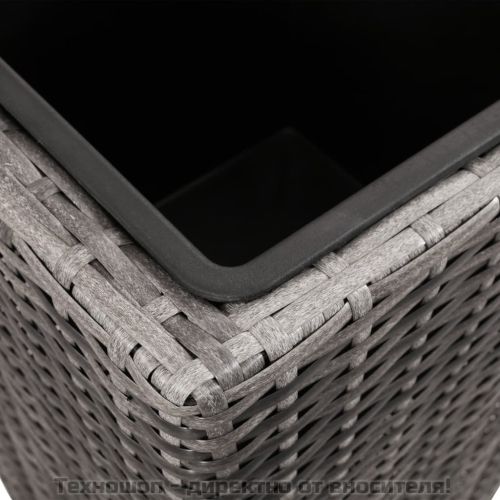 Градински повдигнати лехи, 3 бр, полиратан, сиви