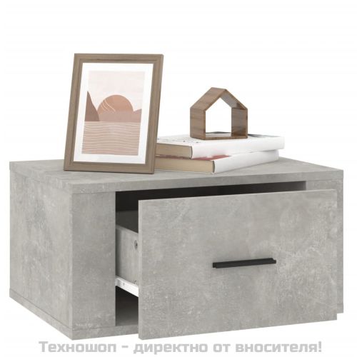 Нощно шкафче за стенен монтаж, бяло, 50x36x25 см