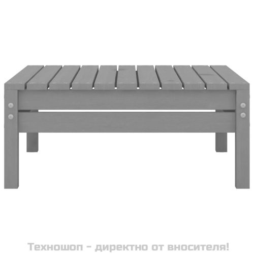 Градинска табуретка, сива, борово дърво масив