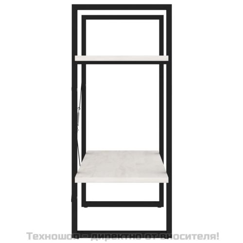 2-етажна библиотека, бяла, 60x30x70 см, борово дърво масив