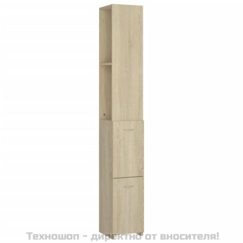 Шкаф за баня, сонома дъб, 25x26,5x170 см, инженерно дърво