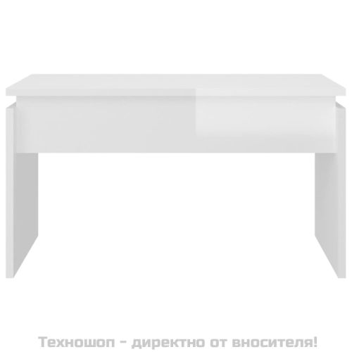 Маса за кафе, бял гланц, 68x50x38 см, инженерно дърво