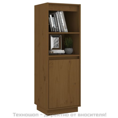 Висок шкаф, меденокафяв, 37x34x110 см, борово дърво масив
